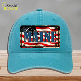 Maine USA Novelty License Plate Hat Unconstructed Cotton / Lake Blue