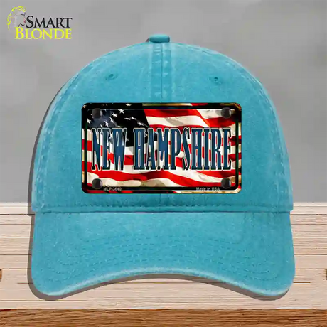 New Hampshire USA Novelty License Plate Hat Unconstructed Cotton / Lake Blue