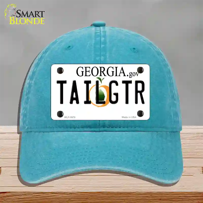 Tailgtr Georgia Novelty License Plate Hat Unconstructed Cotton / Lake Blue