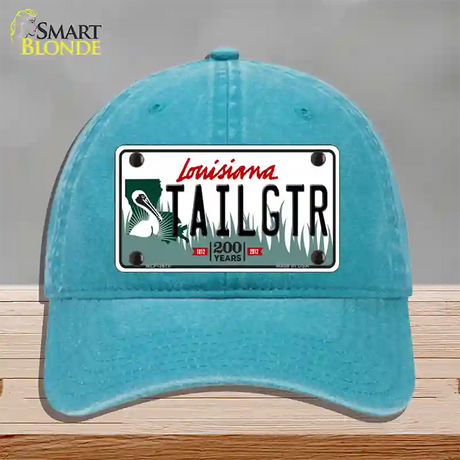 Tailgtr Louisiana Novelty License Plate Hat Unconstructed Cotton / Lake Blue