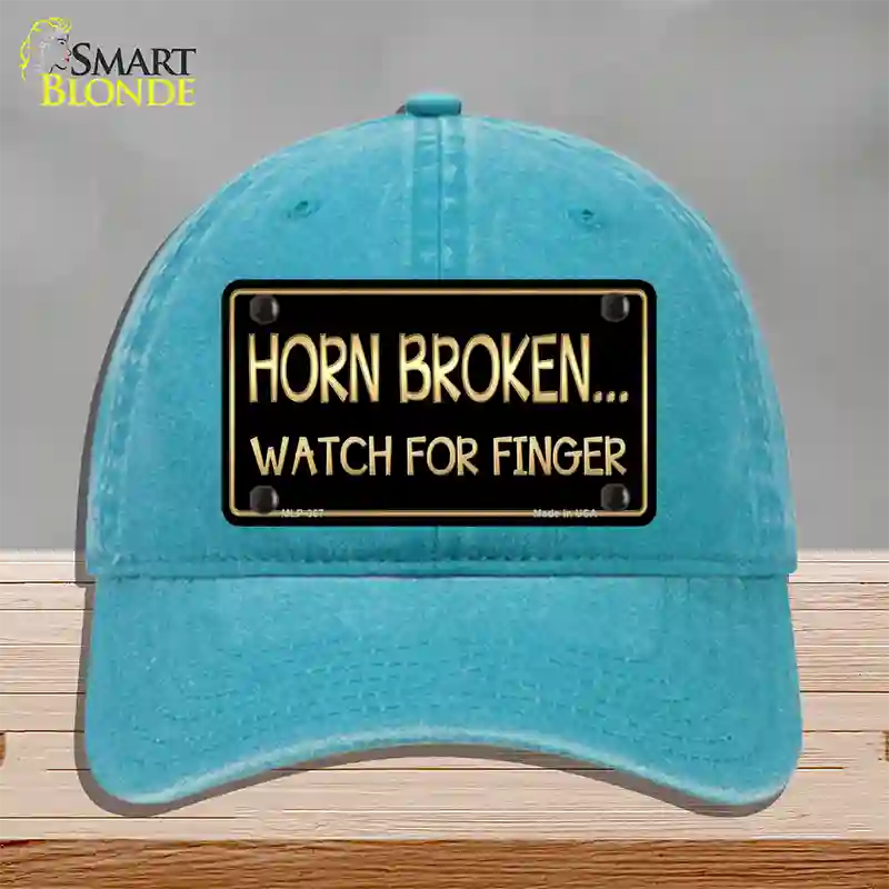 Horn Broken Watch For Finger Novelty License Plate Hat Unconstructed Cotton / Lake Blue