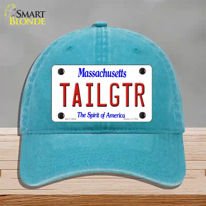 Tailgtr Massachusetts Novelty License Plate Hat Unconstructed Cotton / Lake Blue