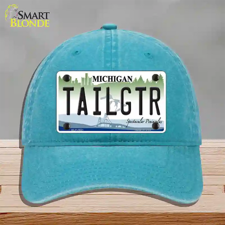 Tailgtr Michigan Novelty License Plate Hat Unconstructed Cotton / Lake Blue