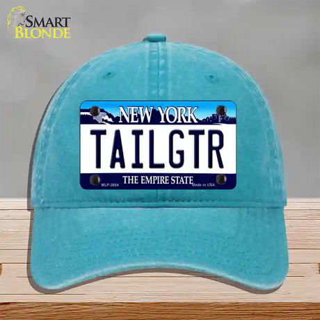 Tailgtr New York Novelty License Plate Hat Unconstructed Cotton / Lake Blue