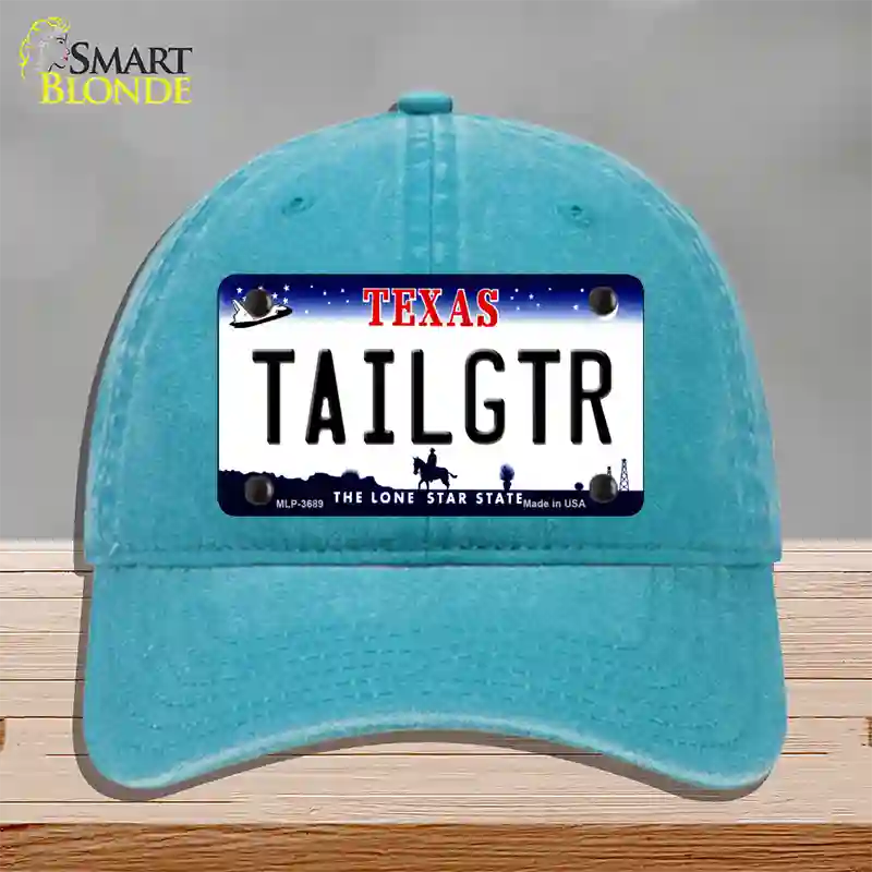 Tailgtr Texas Novelty License Plate Hat Unconstructed Cotton / Lake Blue