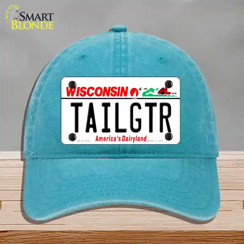 Tailgtr Wisconsin Novelty License Plate Hat Unconstructed Cotton / Lake Blue