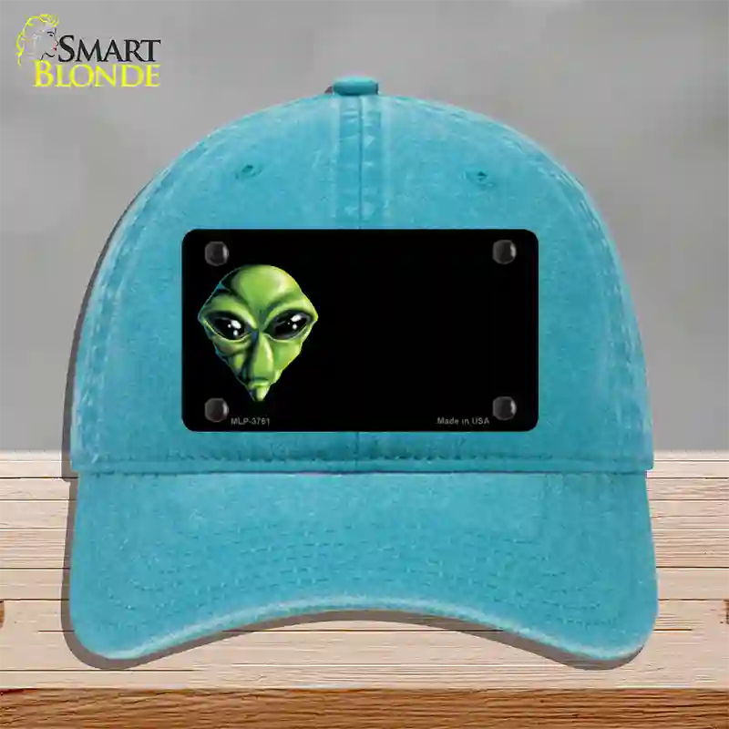 Alien Offset Novelty License Plate Hat Unconstructed Cotton / Lake Blue