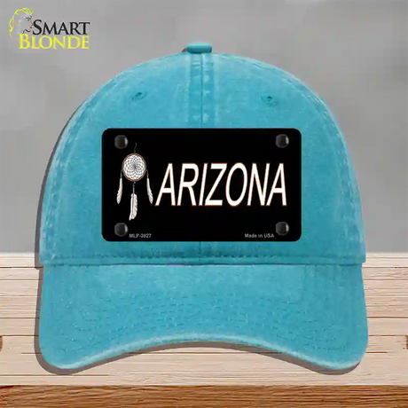 Dreamweaver Offset Arizona Novelty License Plate Hat Unconstructed Cotton / Lake Blue