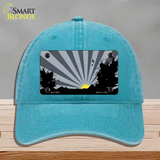 Southwest Gray Sunset Novelty License Plate Hat Unconstructed Cotton / Lake Blue