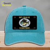 Dont Follow Me Novelty License Plate Hat Unconstructed Cotton / Lake Blue