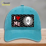 I Love My Great Pyrenees Novelty License Plate Hat Unconstructed Cotton / Lake Blue