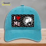 I Love My Mastiff Novelty License Plate Hat Unconstructed Cotton / Lake Blue