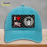 I Love My Siberian Husky Novelty License Plate Hat Unconstructed Cotton / Lake Blue