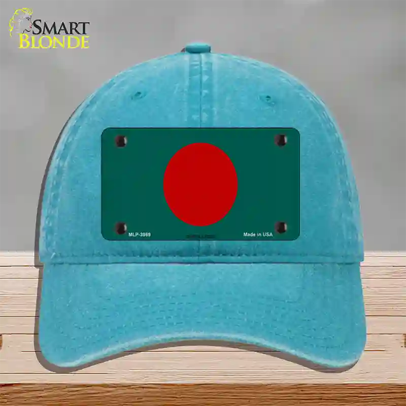 Bangladesh Flag Novelty License Plate Hat Unconstructed Cotton / Lake Blue