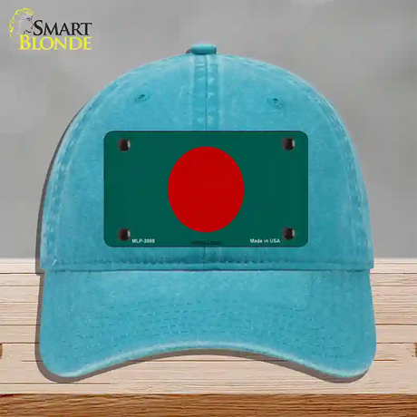 Bangladesh Flag Novelty License Plate Hat Unconstructed Cotton / Lake Blue