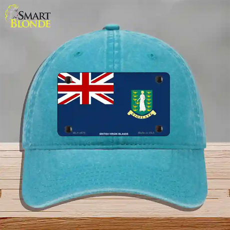 British Virgin Islands Flag Novelty License Plate Hat Unconstructed Cotton / Lake Blue