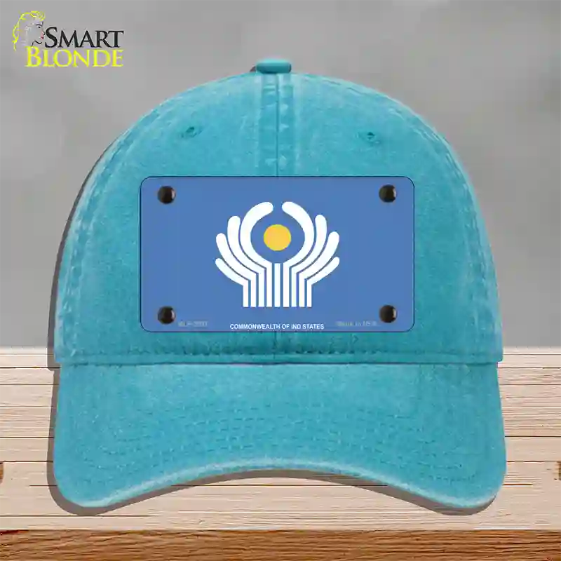 Commonwealth Of Ind States Flag Novelty License Plate Hat Unconstructed Cotton / Lake Blue