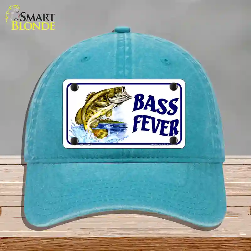 Bass Fever Novelty License Plate Hat Unconstructed Cotton / Lake Blue