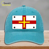 Guernsey Flag Novelty License Plate Hat Unconstructed Cotton / Lake Blue