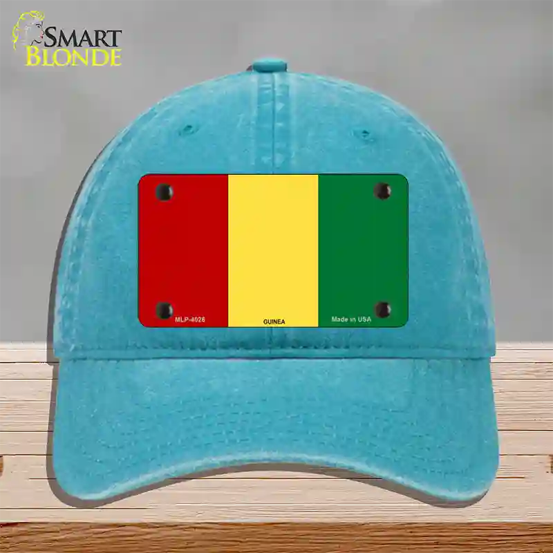 Guinea Flag Novelty License Plate Hat Unconstructed Cotton / Lake Blue