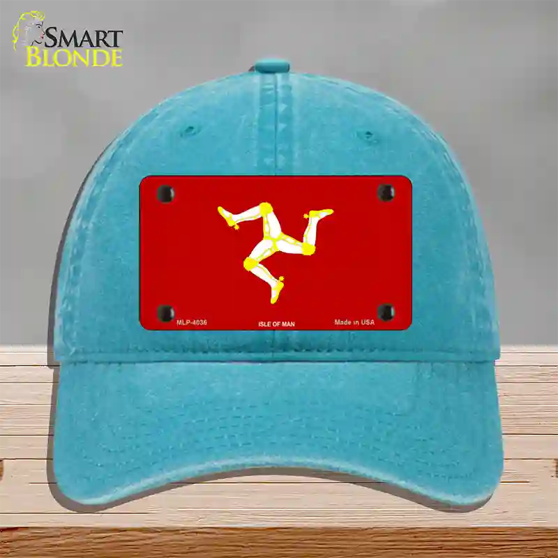 Isle Of Man Flag Novelty License Plate Hat Unconstructed Cotton / Lake Blue