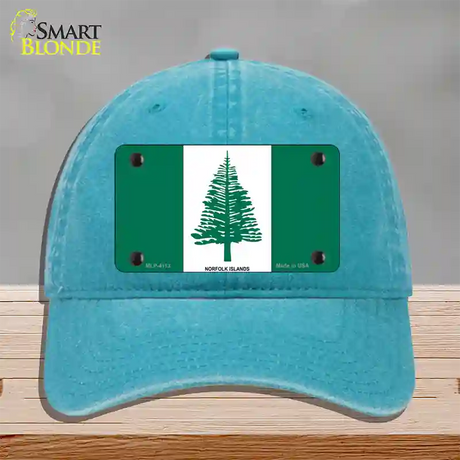 Norfolk Islands Flag Novelty License Plate Hat Unconstructed Cotton / Lake Blue