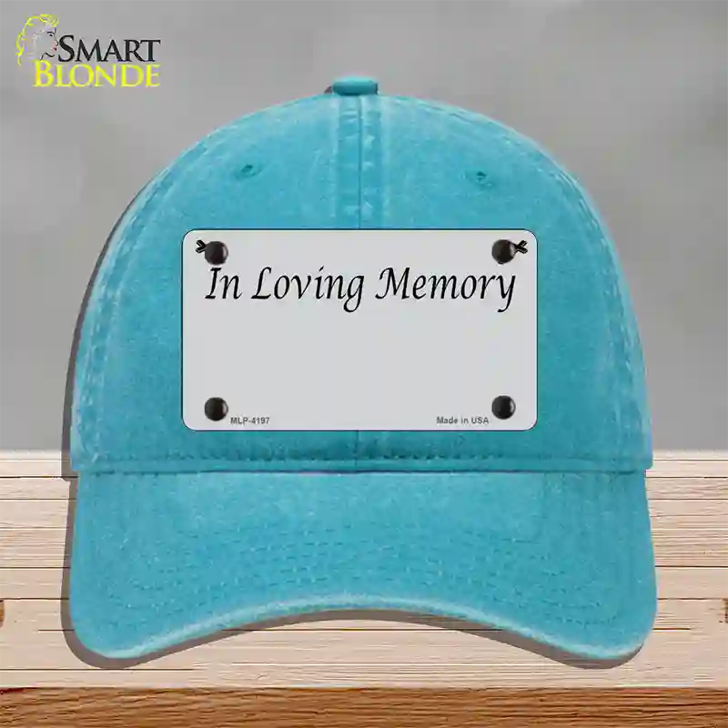 In Loving Memory Gray Novelty License Plate Hat Unconstructed Cotton / Lake Blue