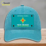 New Mexico Teal State Blank Novelty License Plate Hat Unconstructed Cotton / Lake Blue