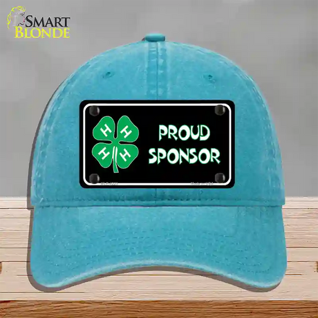 4-H Proud Sponsor Novelty License Plate Hat Unconstructed Cotton / Lake Blue