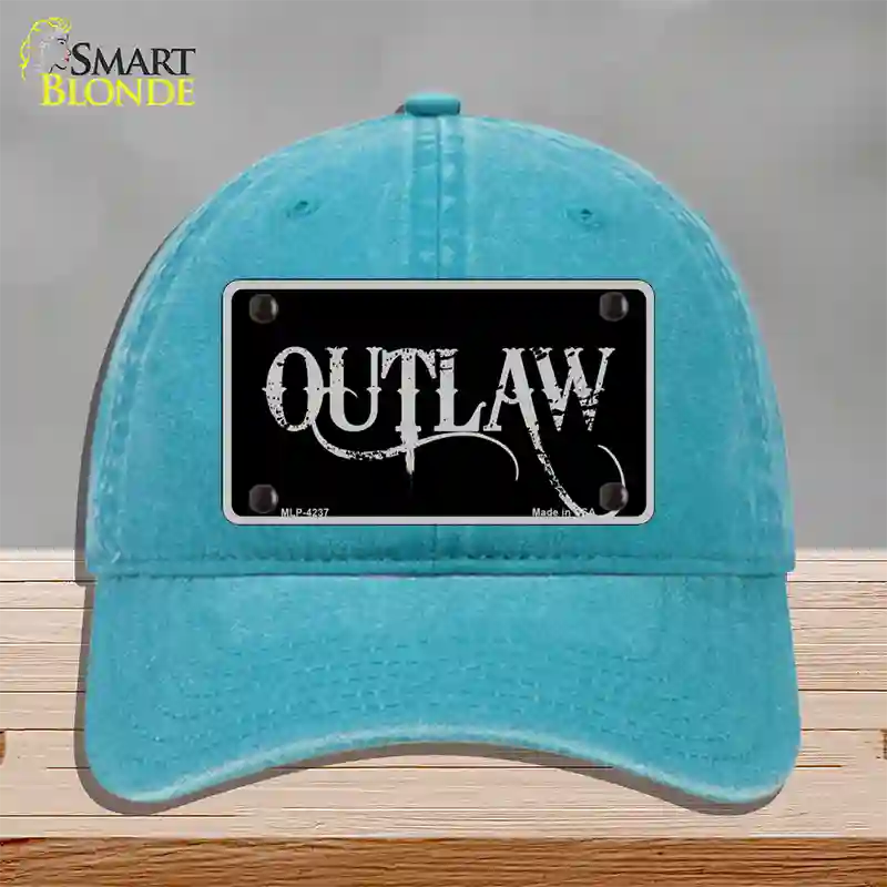 Outlaw Novelty License Plate Hat Unconstructed Cotton / Lake Blue