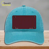 Burgundy Novelty License Plate Hat Unconstructed Cotton / Lake Blue