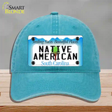 Native American South Carolina Novelty License Plate Hat Unconstructed Cotton / Lake Blue