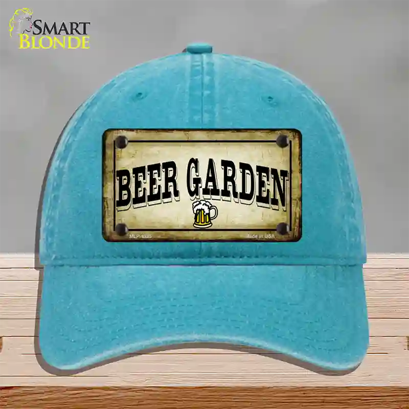 Beer Garden Novelty License Plate Hat Unconstructed Cotton / Lake Blue