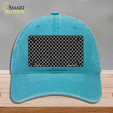 Black White Quatrefoil Novelty License Plate Hat Unconstructed Cotton / Lake Blue