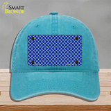 Blue White Quatrefoil Novelty License Plate Hat Unconstructed Cotton / Lake Blue