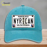 Nyrican Puerto Rico Novelty License Plate Hat Unconstructed Cotton / Lake Blue