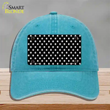 Black Polka Dot Novelty License Plate Hat Unconstructed Cotton / Lake Blue