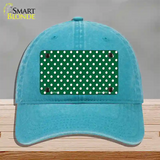 Green Polka Dot Novelty License Plate Hat Unconstructed Cotton / Lake Blue