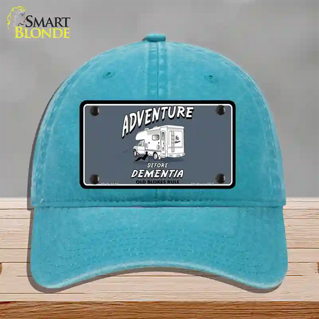 Adventure Before Dementia Novelty License Plate Hat Unconstructed Cotton / Lake Blue