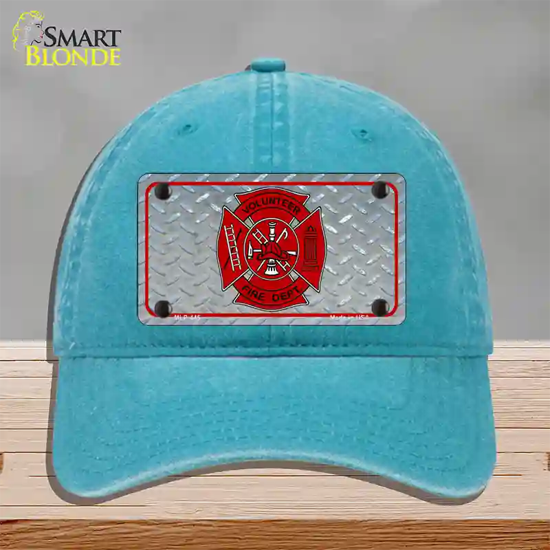 Volunteer Fire Dept Novelty License Plate Hat Unconstructed Cotton / Lake Blue