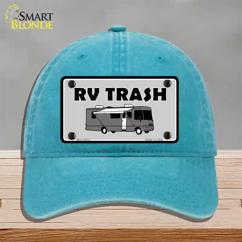 RV Trash Aluminum Automotive Novelty License Plate Hat Unconstructed Cotton / Lake Blue