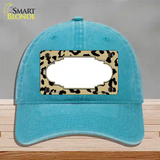 Gold Black Cheetah Scallop Novelty License Plate Hat Unconstructed Cotton / Lake Blue