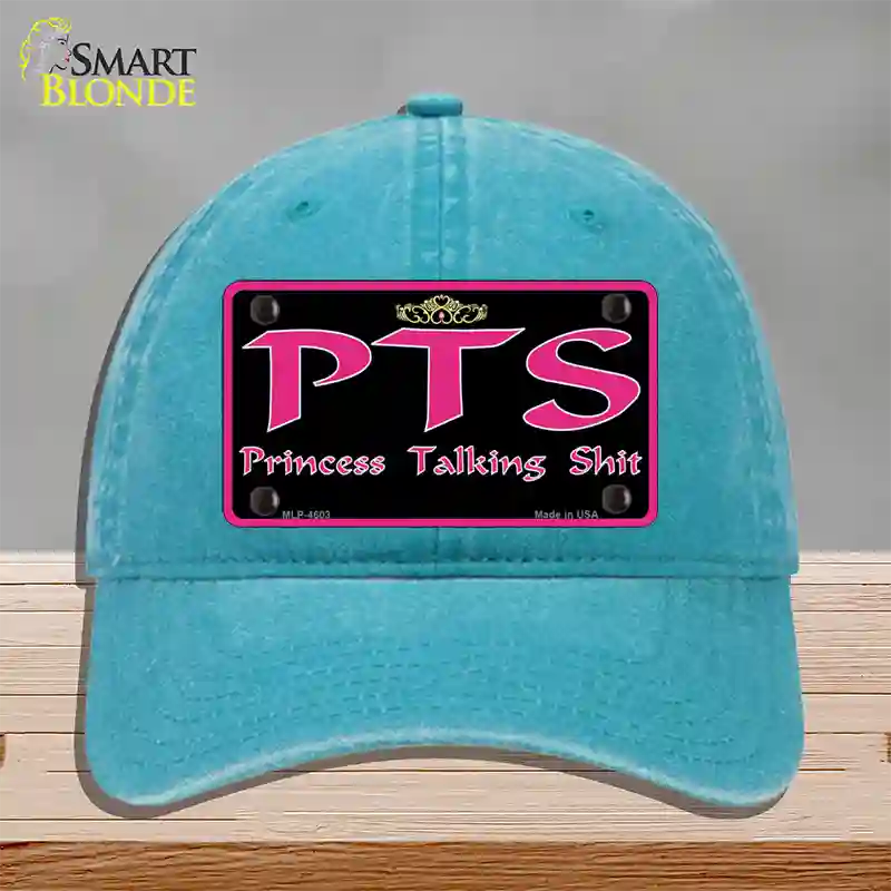 P.T.S. Novelty License Plate Hat Unconstructed Cotton / Lake Blue