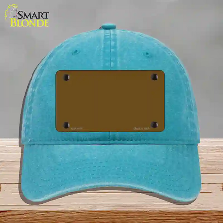 Brown Solid Novelty License Plate Hat Unconstructed Cotton / Lake Blue
