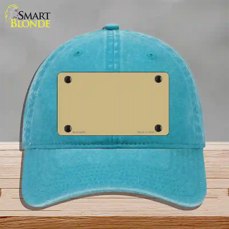 Gold Solid Novelty License Plate Hat Unconstructed Cotton / Lake Blue