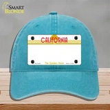 California Golden State Plate State Blank Novelty License Plate Hat Unconstructed Cotton / Lake Blue