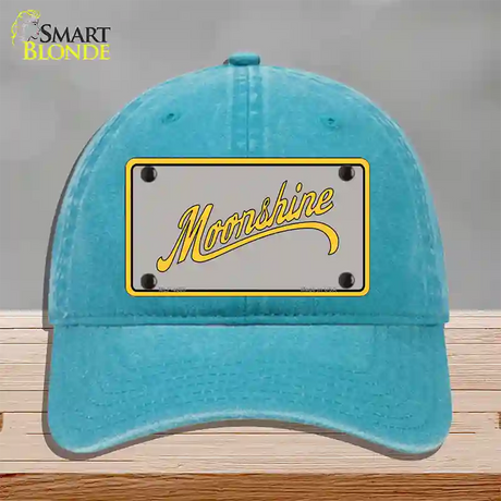 Moonshine Novelty License Plate Hat Unconstructed Cotton / Lake Blue