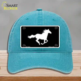 Running Horse Novelty License Plate Hat Unconstructed Cotton / Lake Blue