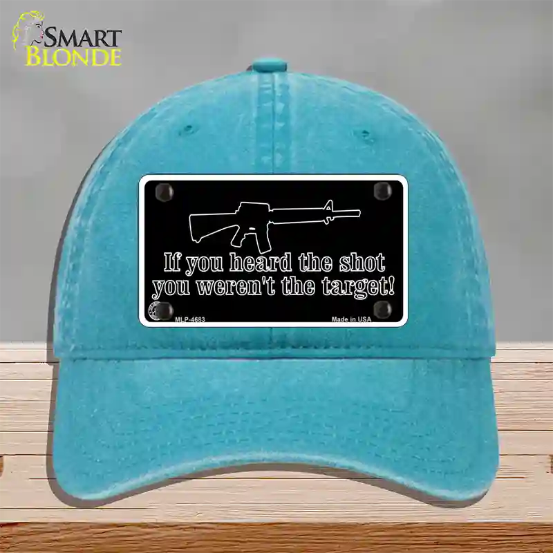 Heard The Shot Novelty License Plate Hat Unconstructed Cotton / Lake Blue