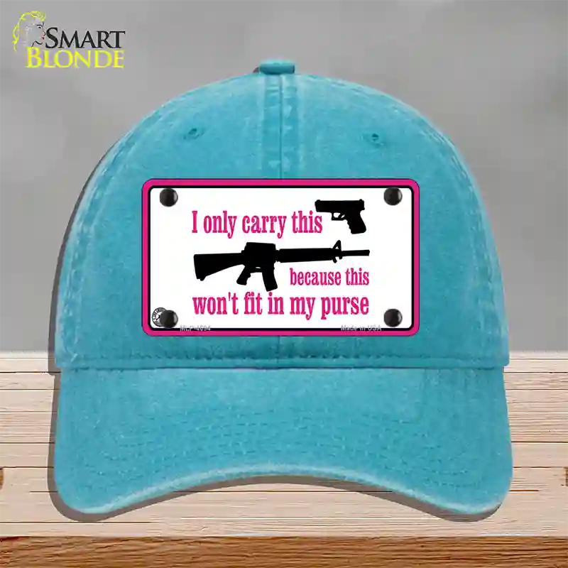 I Carry This Gun Novelty License Plate Hat Unconstructed Cotton / Lake Blue